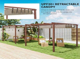 3 x 3 m Retractable Roof Pergola - Natural Wood Finish T3398P328499