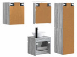 Bathroom Cabinet Set 5 pcs Grey Sonoma 40 x 10.5 x 60.5 cm 3407340