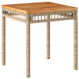 3 Piece Bistro Set Beige Poly Rattan and Solid Wood Acacia 365867