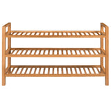 ZNTS Shoe Rack with 3 Shelves 100x27x60 cm Solid Oak Wood 244209