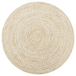 ZNTS Handmade Rug Jute White and Natural 120 cm 133723