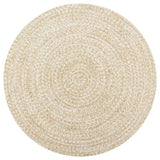 ZNTS Handmade Rug Jute White and Natural 120 cm 133723