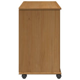 Rolling Cabinet Honey Brown 63.5 x 39 x 65.5 cm Solid Pine Wood 42028376