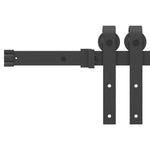 Sliding Door Manual Natural and black 83 x 211 cm 3333282