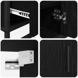 Bathroom Furniture Set 3 pcs Black Oak Engineered Wood 3402328