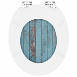 Soft-Close Toilet Seat Blue 44 x 38 cm MDF board 42027180