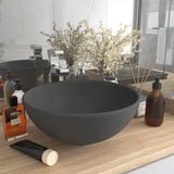 146972 Luxury Bathroom Basin Round Matt Dark Grey 32,5x14 cm Ceramic