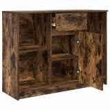 Sideboard with Drawer Smoked Oak 101x35x76 cm Engineered Wood 861566