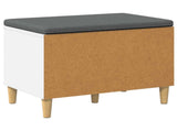 Hall Bench White 60 x 38 x 46 cm Engineered Wood and Fabric 891520