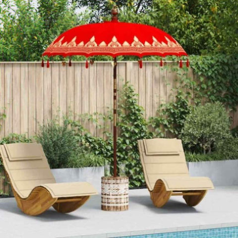 Balinese Parasol Red 180-190 cm Cotton, solid wood 3356897