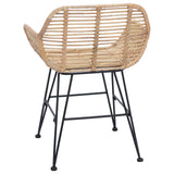 Dining Chair 2 pcs Rattan and Iron Natural 55 x 50 x 74 cm 42011556