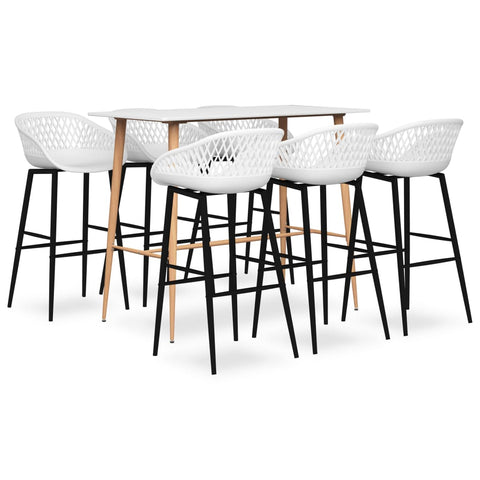 7 Piece Bar Set White 3057446