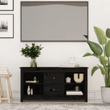 TV Cabinet Black 103x36.5x52 cm Solid Wood Pine 814573