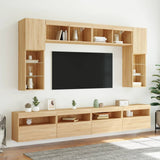 8 Piece TV Wall Cabinet Set with LED Lights Sonoma Oak 3216766