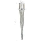 Ground Spikes 6 pcs Silver 12x91 cm Galvanised Steel 145434