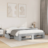 Bed Frame without Mattress Concrete Grey 160x200cm Engineered Wood 3295460