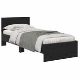 Bed Frame with Headboard Black Oak 75 x 190 cm Engineered Wood 885843