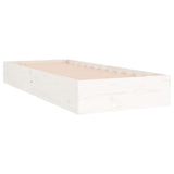 Bed Frame without Mattress White Solid Wood 90x190 cm Single Single 820068
