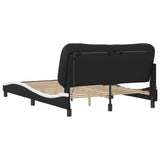 Bed Frame with LED without Mattress "Hvar" Black and White 140x190 cm 3213932