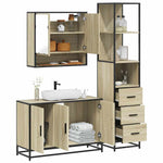 ZNTS 3 Piece Bathroom Furniture Set Sonoma Oak Engineered Wood 3301161