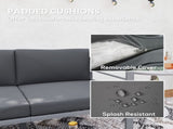 Two-Seater Aluminium Garden Sofa - Grey T3398P314165
