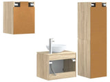 Bathroom Furniture Set 3 pcs Sonoma Oak 33 x 34.5 x 160 cm 3406065