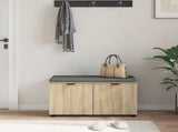 Hall Bench with Cushion with Shelf Sonoma Oak 80 x 38 x 46 cm 891482