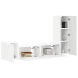 TV Cabinet Set Wall-mounted 4 pcs White Engineered Wood 3408997