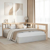 Bookcase Headboard L-Shaped 140 cm Solid Wood Pine 859265