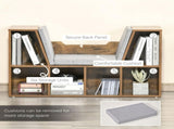 Bookcase Storage Shelf with Cushioned Reading Seat, Cube Bookshelf Organizer for Bedroom Living T3398P342299