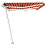 ZNTS Manual Retractable Awning with LED 600x350 cm Orange and Brown 3069685