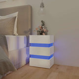 LED Bedside Cabinet High Gloss White 45x35x67 cm Engineered Wood 326846