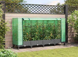 Garden Planter with Greenhouse Cover&Wheels 4 pcs Light Grey PP 3423141