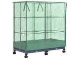 Garden Planter with Greenhouse Cover&Wheels 2 pcs Blue Grey PP 3422976