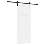 Sliding Door White and Black 83 x 202 cm Solid Pine Wood 3333169