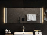 LED Bathroom Mirror Transparent 90 x 50 cm Tempered Glass 42045801