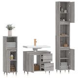 3 Piece Bathroom Furniture Set Grey Sonoma Engineered Wood 3190219