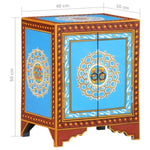 ZNTS Hand Painted Bedside Cabinet 40x30x50 cm Solid Mango Wood 321668