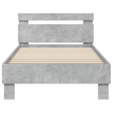 Bed Frame without Mattress with LED Lights Concrete Grey 90x200 cm 838718