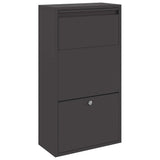Parcel Drop Box with Storage Black 44 x 22 x 82 cm Steel 874919