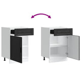 Kitchen Base Cabinet Porto Black Engineered Wood 853958