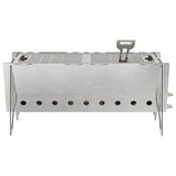 Camping Fire Pit 42 x 22 x 18 cm Stainless Steel Silver 42028478