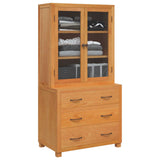 Storage Furniture Set with Drawer 2 pcs Brown Solid Oak Wood 3328634