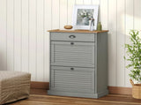 Shoe Cabinet VIGO 60x35x96 cm Grey Solid Wood Pine 353171