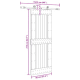 Sliding Door NARVIK Natural and Black 85 x 210 cm 3445313