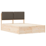 Bed Frame with Upholstered Headboard Taupe 150 x 200 cm 3398122