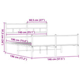 Bed Frame without Mattress Smoked Oak 140x190 cm Engineered Wood 4017236