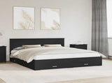 Bed Frame Black and Silver 200 x 200 cm Engineered Wood 3408223