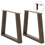 Coffee Table Legs V-Shape 2 pcs Natural Steel 50x cm Steel 4012551