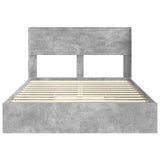 Bed Frame with Storage and Headboard Concrete Grey 150 x 200 cm 3414374